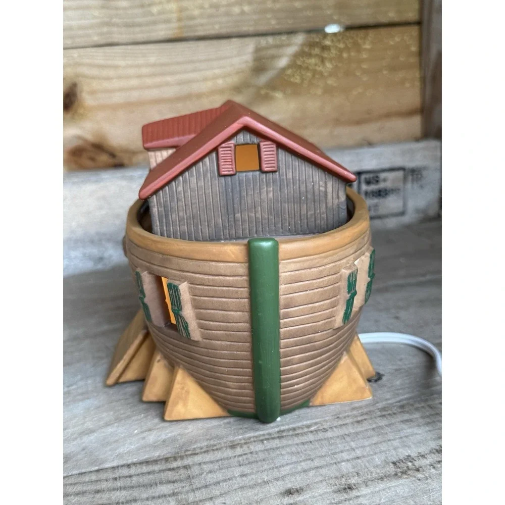 VNTG Caffco Ceramic NINE‎ Piece Noah's Ark Table Lamp Night Light With Animals
